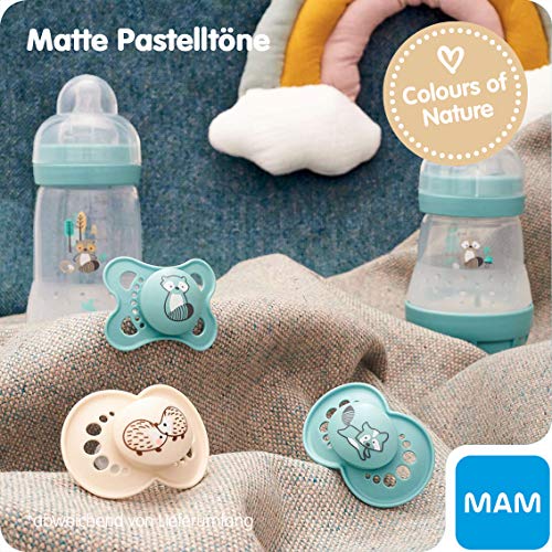 MAM Easy Start Anti-Colic Elements Babyflasche im 2er-Set (260 ml), Milchflasche für die Kombination mit dem Stillen, Baby Trinkflasche mit Bodenventil gegen Koliken, 0+ Monate, Fuchs/Waschbär – Bild 8