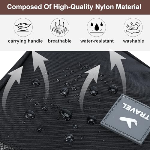 2 Layers Travel Shoe Bag, Portable Shoe Bags Hold 2 Pair Of Shoes, Water-Resistant Shoe Storage Pouch For Travel (Black, 2 Pack)3