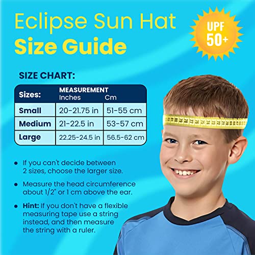 Nozone Eclipse Kid's Sun Hat, Wide Brim Breathable Beach Hat with Adjustable Strap, UPF 50+ Protection4