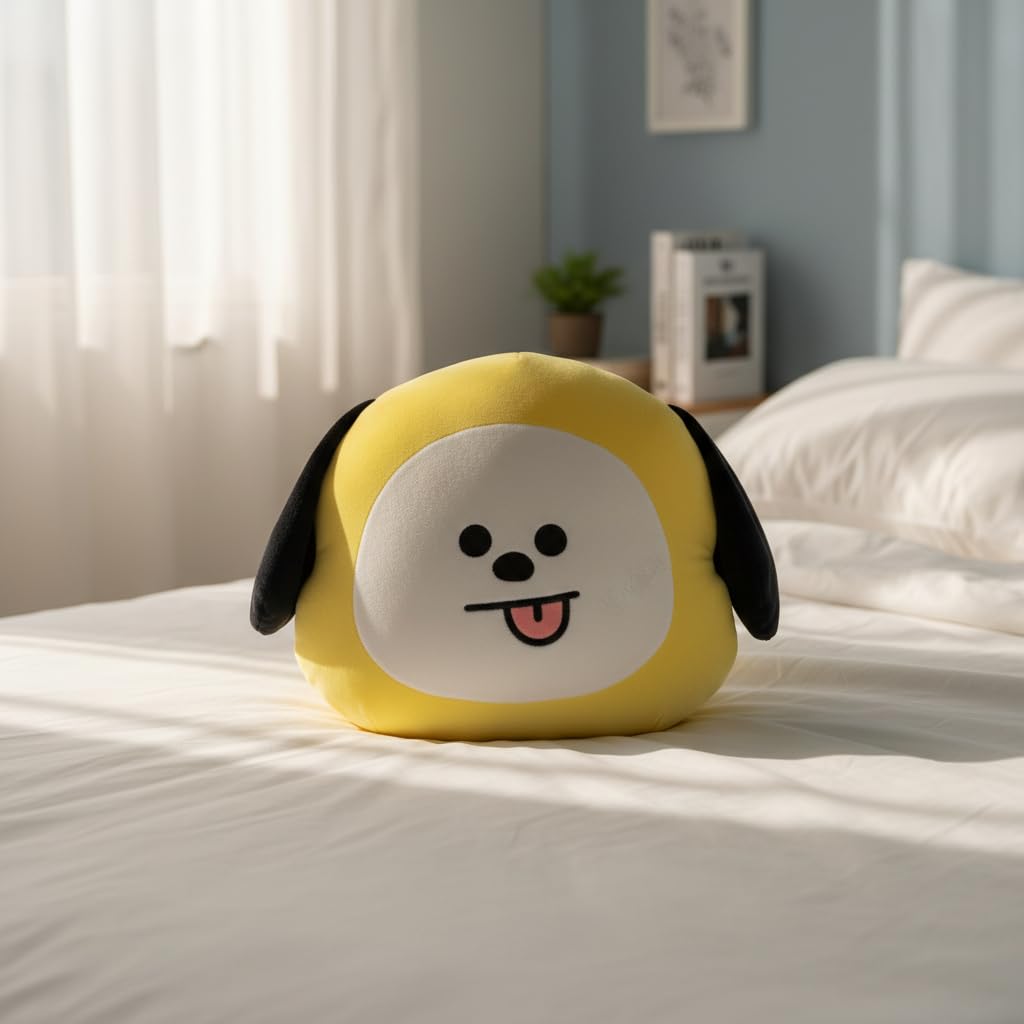 MINISO BT21 CHIMMY Head-Shaped Plush Pillow 16 Inch | Soft
