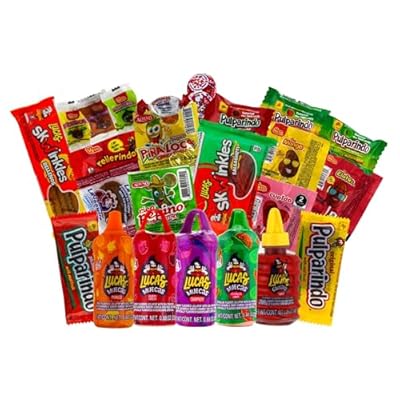 Lucas & Mexican Candy Combo Mix 50 Count, Variety of Sour, Sweet, Spicy, Include Lucas Baby Powder, Muecas, Skwinkles, Gusano, Vero, and More Mexican candies, Azteca, De La Rosa by LookOn