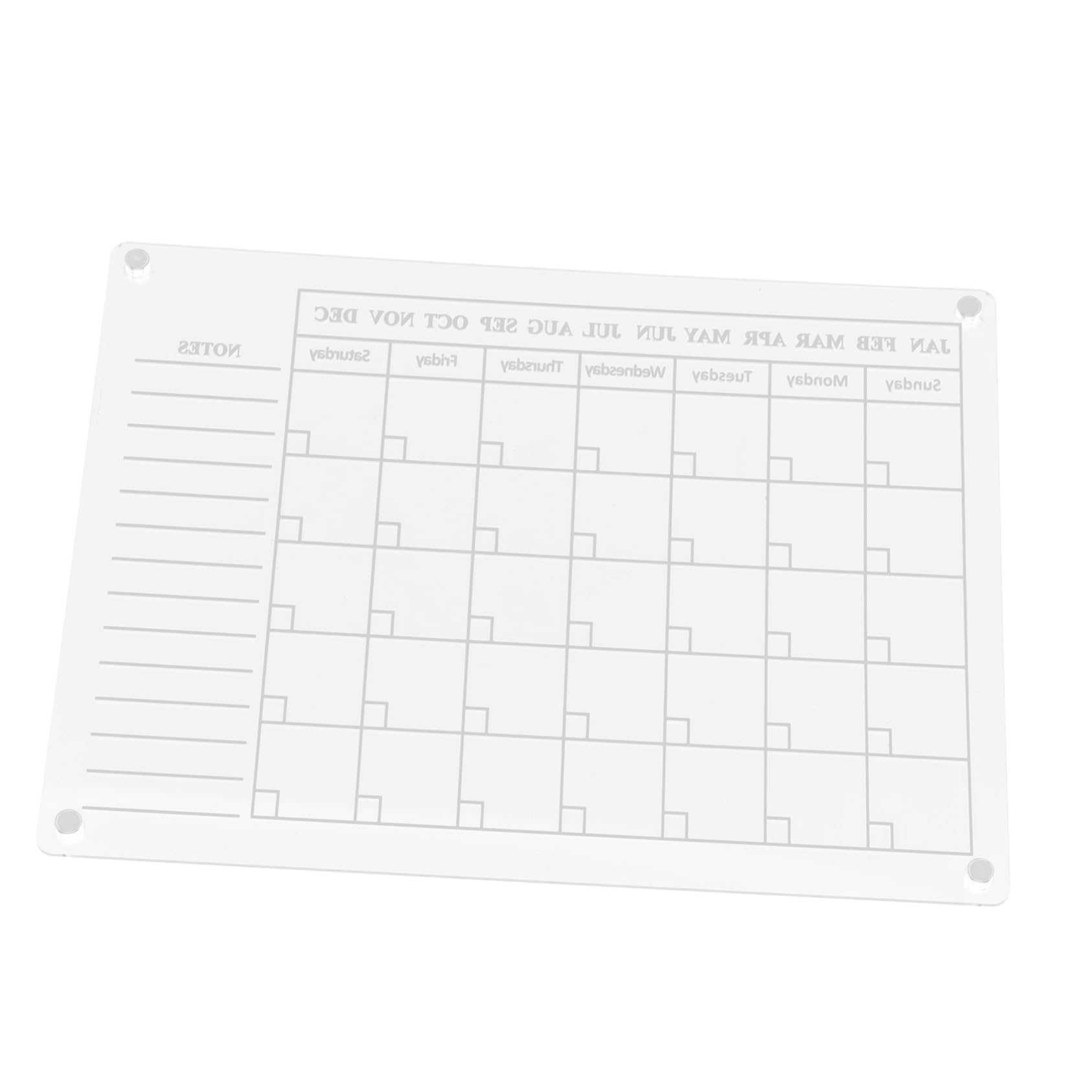 Angoily Calendario Trasparente per Frigorifero Calendario Cancellabile Secco in Acrilico Lavagna Magnetica per Promemoria e Pianificazione