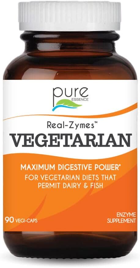 Real-Zymes™ Vegetarian Digestive Enzymes Supplement with Probiotics for Better Digestion - Natural Support for Relief of Bloating, Gas, Belching, Diarrhea, Constipation, IBS, etc. - 90 Caps