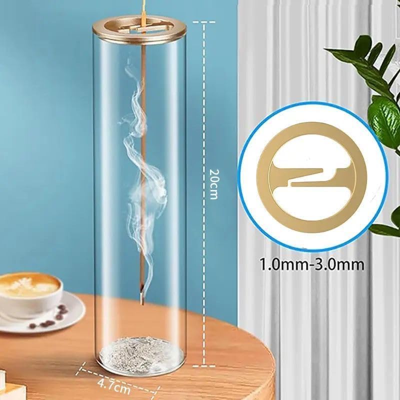 Image of Premium Incense Holder, Upside Down Incense Burner with Ash Catcher for Sticks, Censer for Home, Yoga, and Room Decor, Smoke Waterfall Style Aromatherapy Stand (Glass Incense Holder)