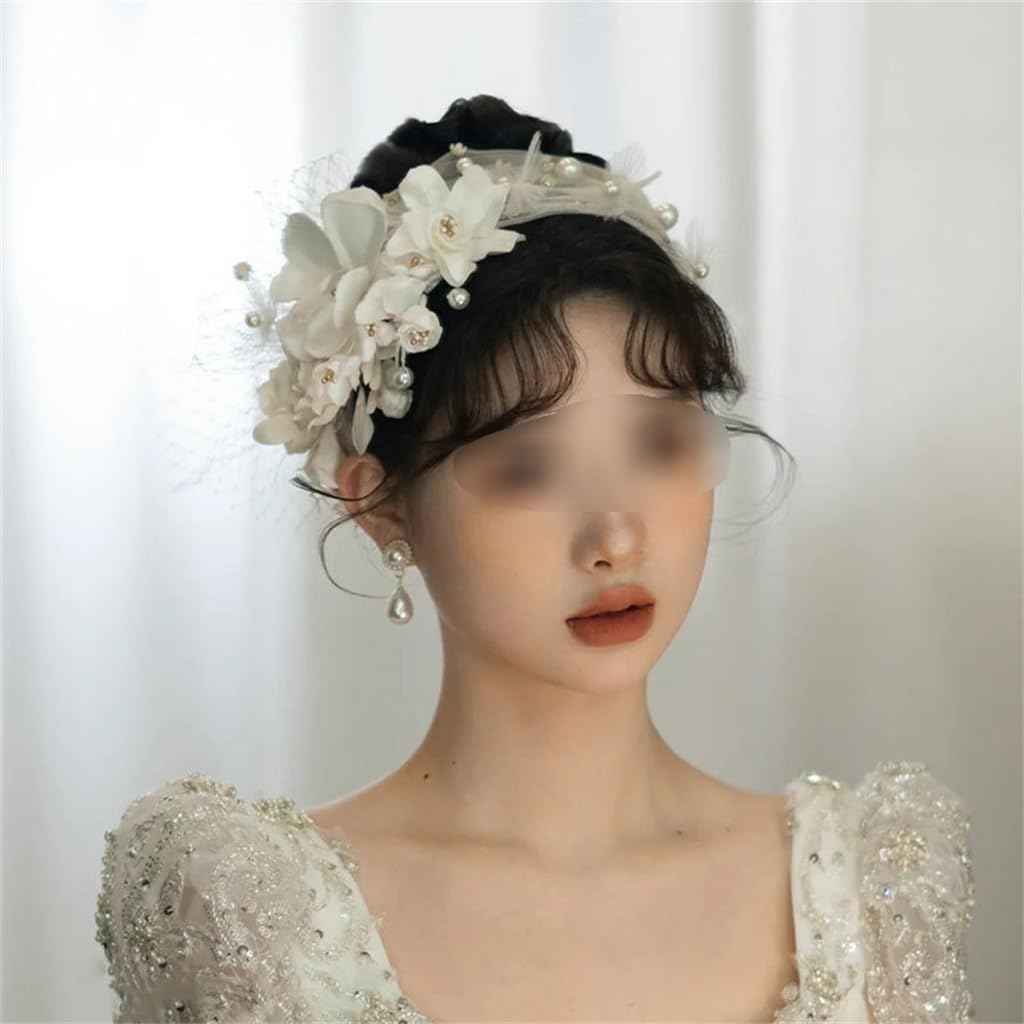Bridal headwear, Sen, Xianmei flower headband, Korean handmade crown