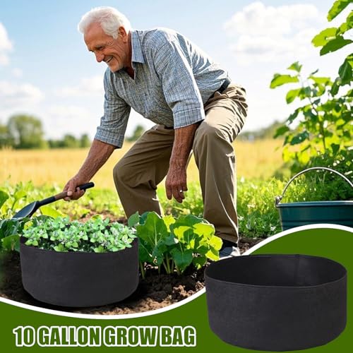 Bolsas de cultivo de tela de 10 galones para tomates y patatas, pack de 10 unidades 6