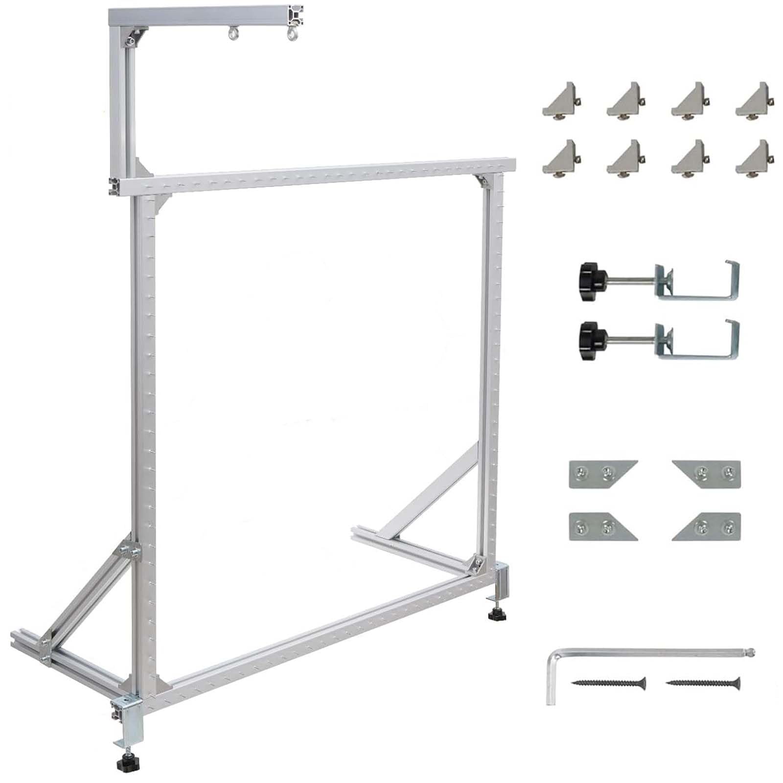 tonchean Rug Tufting Frame Kit 35.5''x35.5'' Aluminum Metal Rug Tufting Frame for Rug Making Rug Tufting Cloth Stand for Tufting Supplies Carpet Tufting Gun Kit