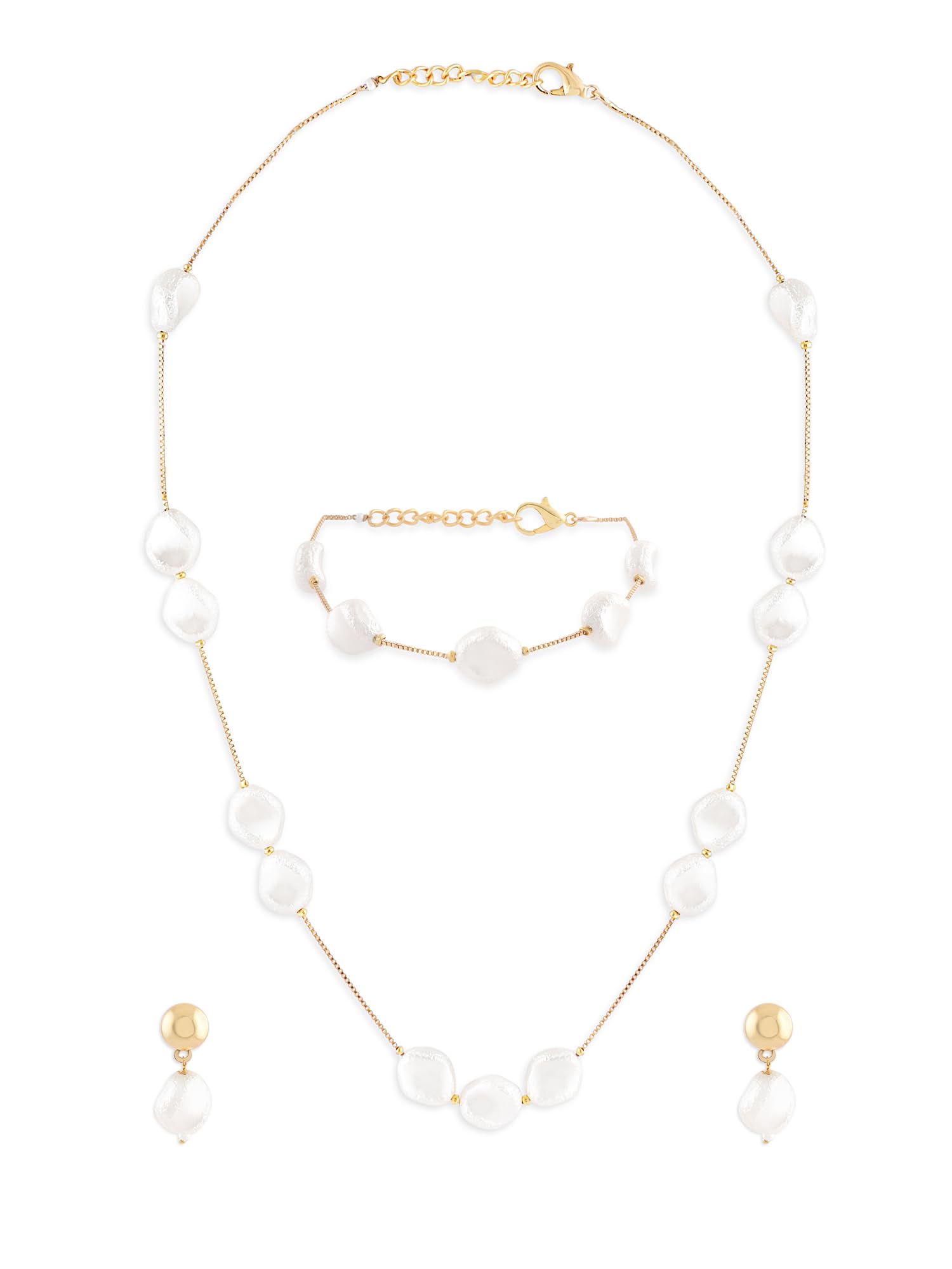 See full amazon price history chart for ZAVERI PEARLS Off White Beads Embellished Contemporary Necklace Earring & Bracelet set For Women-ZPFK17296 ZAVERI PEARLS Off White Beads Embellished Contemporary Necklace Earring & Bracelet set For Women-ZPFK17296 (B0CTF6WQ7N) Amazon Price History, Amazon Price Tracker