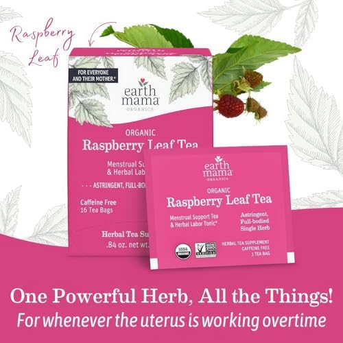 Earth Mama Organic Red Raspberry Leaf Tea | Labor Prep & Menstrual Support Herbal Tea, Pregnancy & Postpartum Care Recovery | 32 Teabags | Caffeine Free & Non-GMO - 4