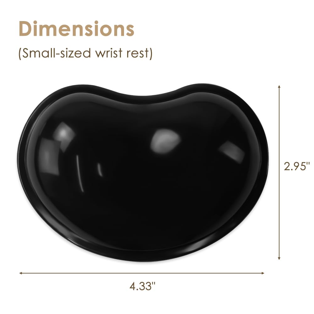 Weiche Maus-Handgelenkauflage, bequem, kühl, Silikongel, ergonomisches Kissen, kleine Größe, zur Schmerzlinderung, mit Gelfüllung für Laptop, Computer, Büro und Zuhause, Schwarz
