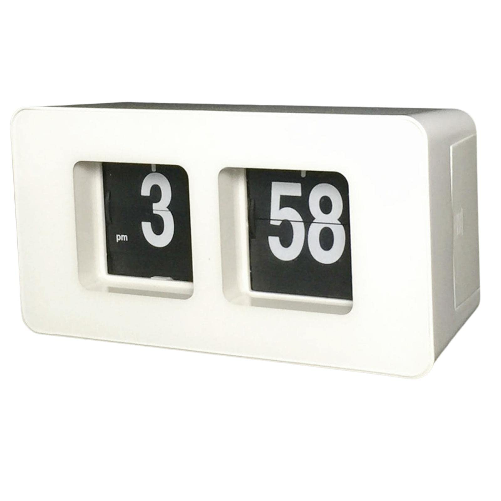 Flip Down Clock Desk Auto Digital Wall Clocks Non Ticking Silent Sweep Black-image-48
