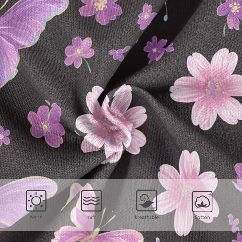 Wusikd Purple Butterflies Girls' Underwear Cotton Pink Girls Briefs Soft Toddler Underwear 2T3