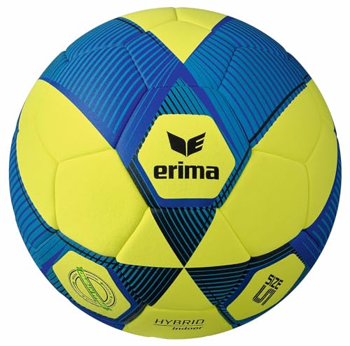 Erima Unisex Erwachsene HYBRID Indoor Fußball (7192413) gelb/new royal 5