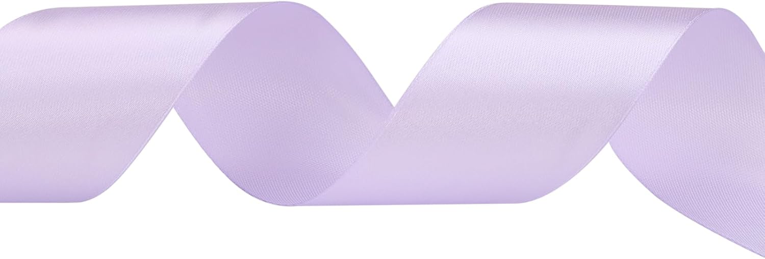 1-1/2 inches 50 Yard Lavender Satin Ribbon for Gift Wrapping, Wedding, Crafts, Christmas,Easter, Floral, Hair, Invitation Decorations and More image 2