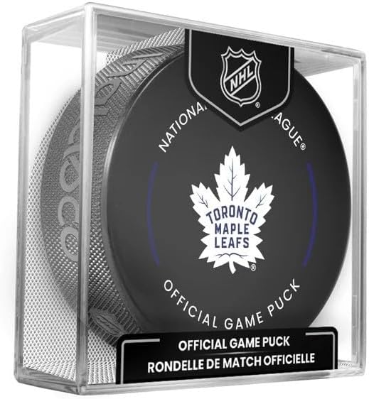 Toronto Maple Leafs Official Game Hockey Puck with Holder