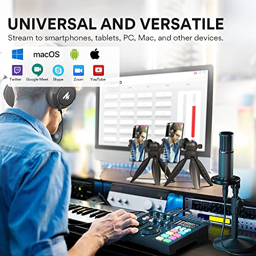 Audio Interface With Dj Mixer And Sound Card, Maonocaster Portable All-In-One Podcast Production Studio With Xlr Condenser Microphone For Guitar, Live Streaming, Pc, Recording, And Gaming (Am100 K1) #TOP7