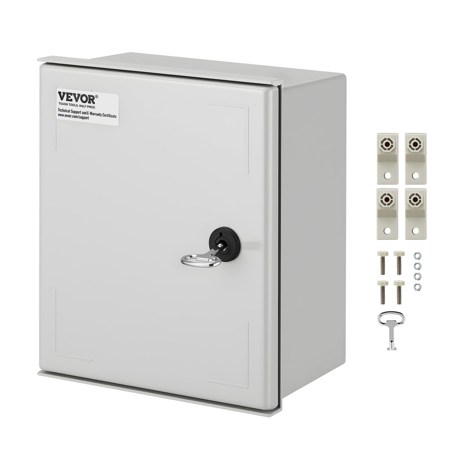 VEVOR Fiberglass Enclosure 11.8 x 9.8 x 5.5 Electrical Enclosure Box NEMA 3X Electronic Equipment Box IP65 Weatherproof Wall-Mounted with Hinges & Quarter-Turn Latches
