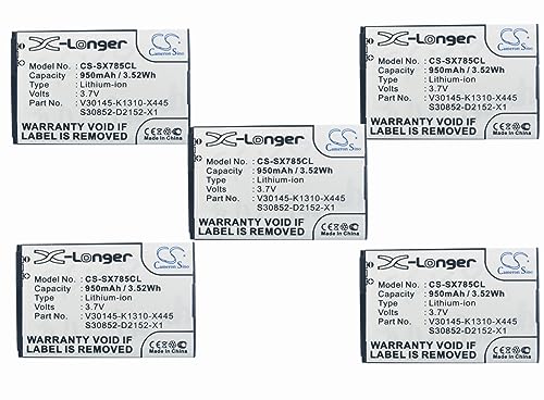 (5 Pack) XSP Battery for Siemens Gigaset SL78H, Gigaset SL780, Gigaset SL785, Gigaset SL788, Gigaset SL400 PN 4250366817255 S30852-D2152-X1 V30145-K1310K-X444 V30145-K1310-X444