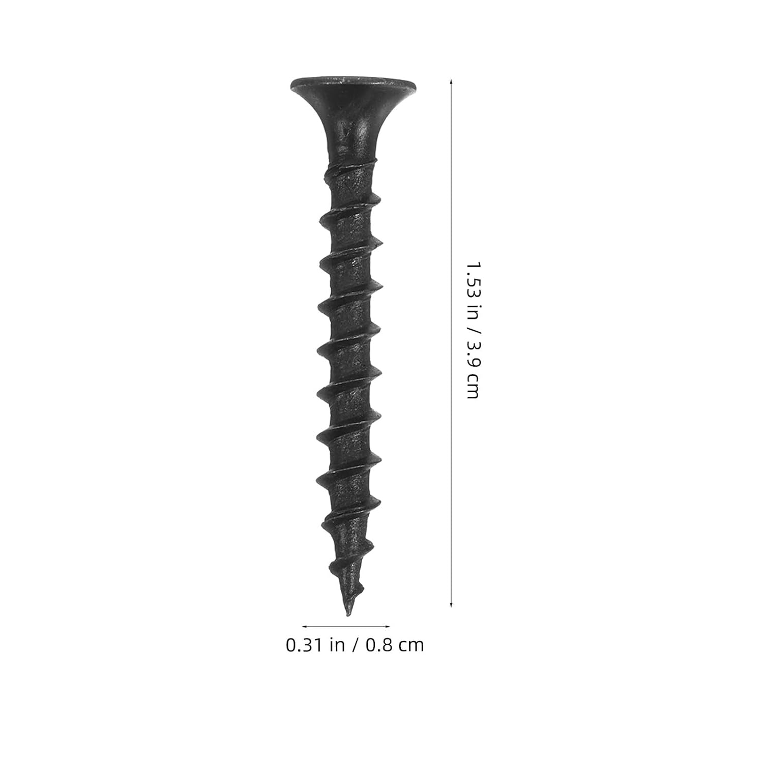 100pcs Self Tapping Drywall Screws Black Zinc Coated Steel Screws for Wood Plasterboard and Wall Construction Corrosion Resistant for Indoor Outdoor Use