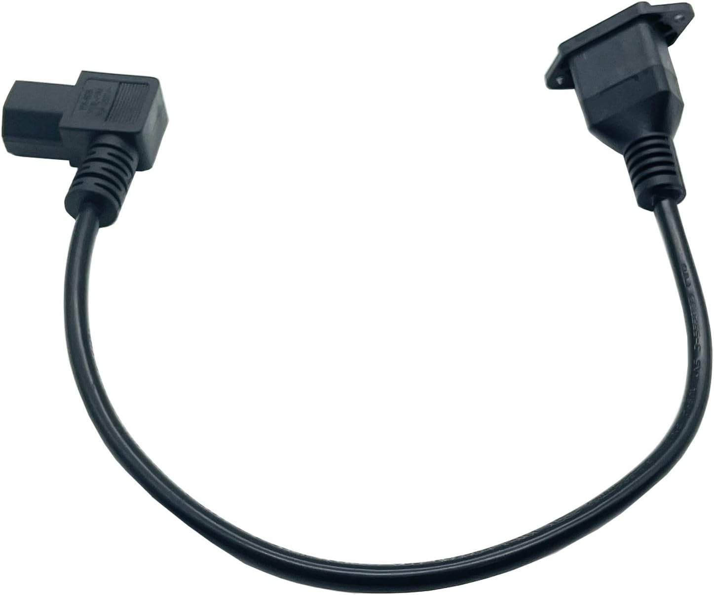 C14 to C13 Panel Mount Power Cable, 90 Degree Right IEC 320 C13 Female to C14 Male PDU Power Supply Extension Cord, for Computer LED HDTV Monitor and Scanner 0.4m
