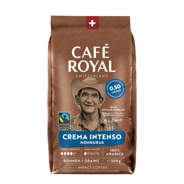 Café Royal Crema Intenso Honduras – 100% Arabica Kaffeebohnen, aromatisch-intensiv, dunkle Röstung, Stärke 4/5, Fairtrade, 500 g ganze Bohnen 2
