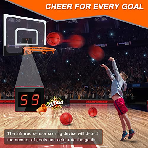 Over The Door Basketball Hoop with Electronic Scoreboard Indoor