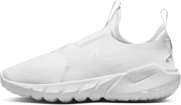 Nike Grade School Flex Runner 2 Road Running Shoes (6Y, White/White)