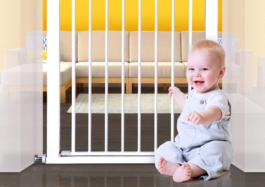 Generic Pet Playpens Bramka Zabezpieczająca Dla Dzieci, Bramka Schodowa, 63 Cm-70 Cm, Montowana Ciśnieniowo, Bez Wiercenia Schodów-Tralek/75-82Cm
