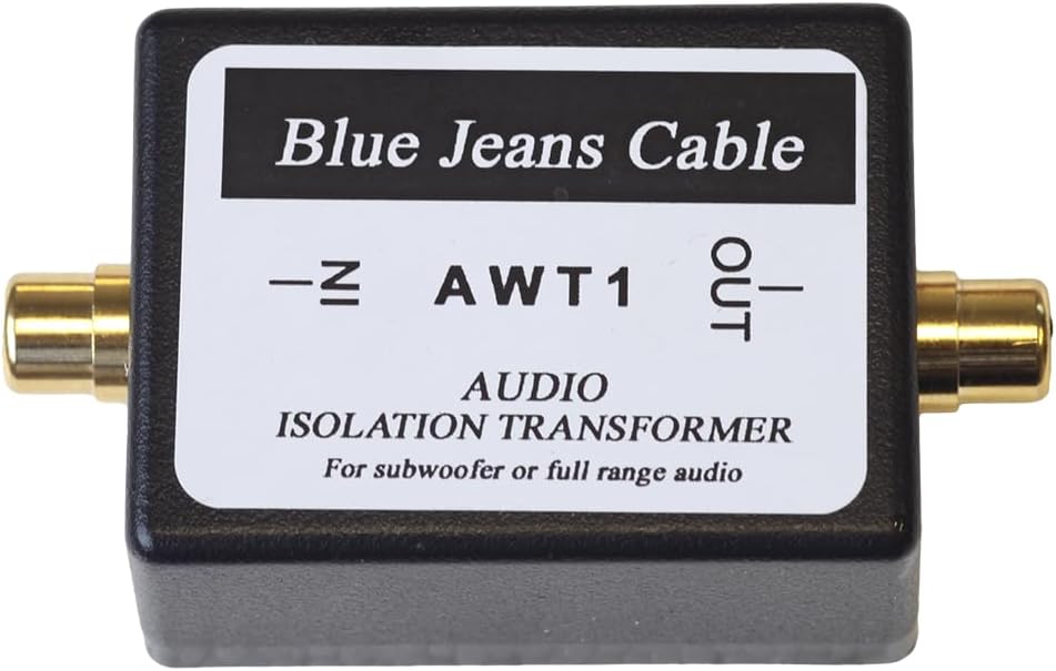 Blue Jeans Cable Audio Isolation Transformer/Ground Loop Hum Eliminator for Subwoofer or Full-Range Audio