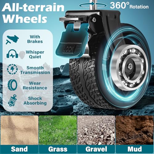 Image of Collapsible Wagon Cart with Wheels Foldable: 500LBS Heavy Duty Folding Utility Wagon - Portable All Terrain Grocery Wagon Cart for Groceries Shopping Outdoor Camping Sports (Black-500Lbs)