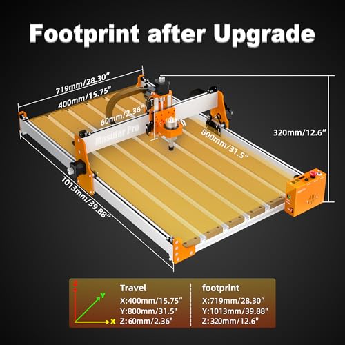 Image of FoxAlien 4080 Y-axis Extension Kit for Masuter Pro, with Upgraded T-slot Hybrid Spoilboard CNC Router Machine Working Area Extend (15.75 inch x 31.5 inch, X-Y)