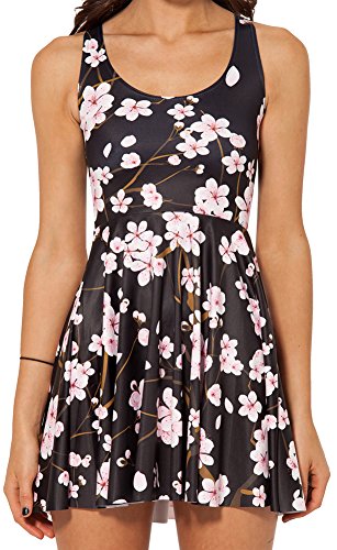 Image of Sister Amy Printed Elastic Sleeveless Shaping Breathable Camisole Skater Dress