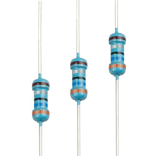 Miniatura 27 de 100pcs 2.2K ohm Resistor 1/4w (0.25 W) Resistencia fija de película metálica de tolerancia ±1%, múltiples valores de resistencia opcional