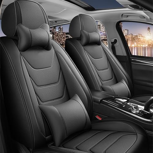 トヨタアルファード ヴェルファイア 40系に適用車 シートカバー レザー材質 新型 カーシートカバ 5席 ー 汎用 車 クッション 座布団 防水 全天候型 汚れ防止 取付簡単 滑り止め 収納便利 車 シートカバー 11枚セット 軽/普通車適用(黒,枕付き)