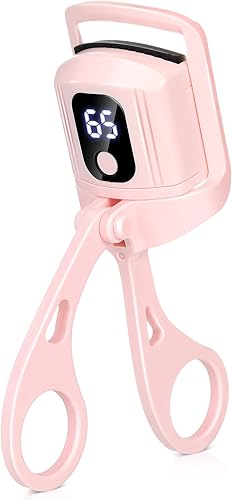 Lothee Rizador de pestañas calentado, rizador de pestañas eléctrico recargable, 3 modos de calefacción con pantalla digital, rizador de pestañas de