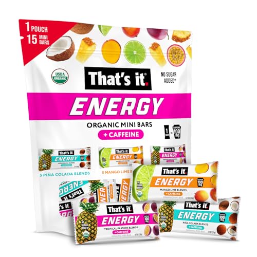 Image of That's it. Fruit Blends Energy Bar - 15 Count Variety Pack (5 each of Tropical Passion, Mango Lime, Pina Colada)