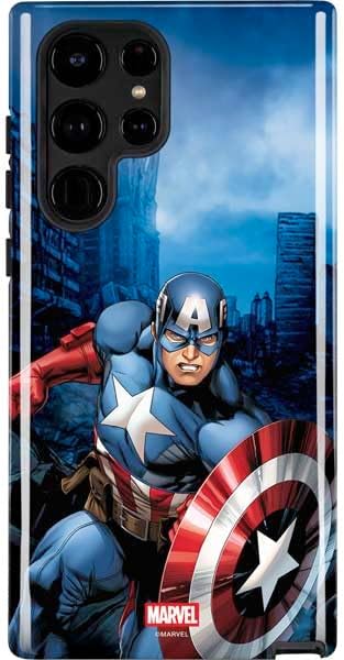 Skinit Impact Phone Case Compatible with Galaxy S24 Ultra - Officially Licensed Marvel Captain America Star Shield Design