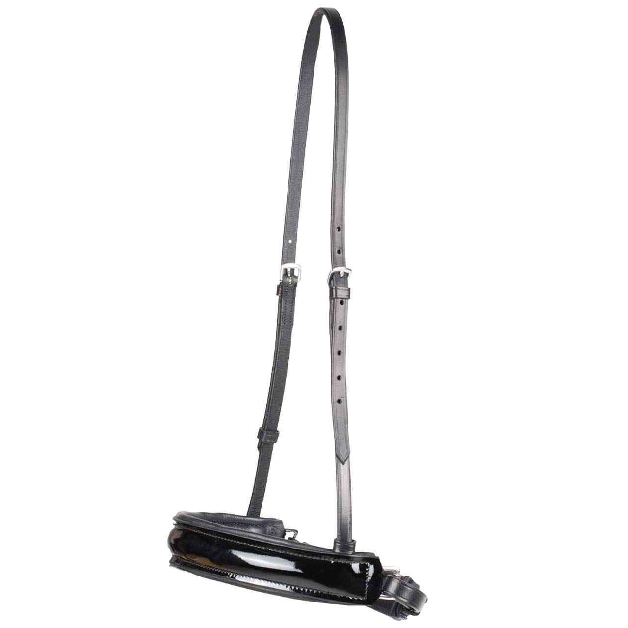 Muserolle cuir vernis Rossner Noir taile: Cob