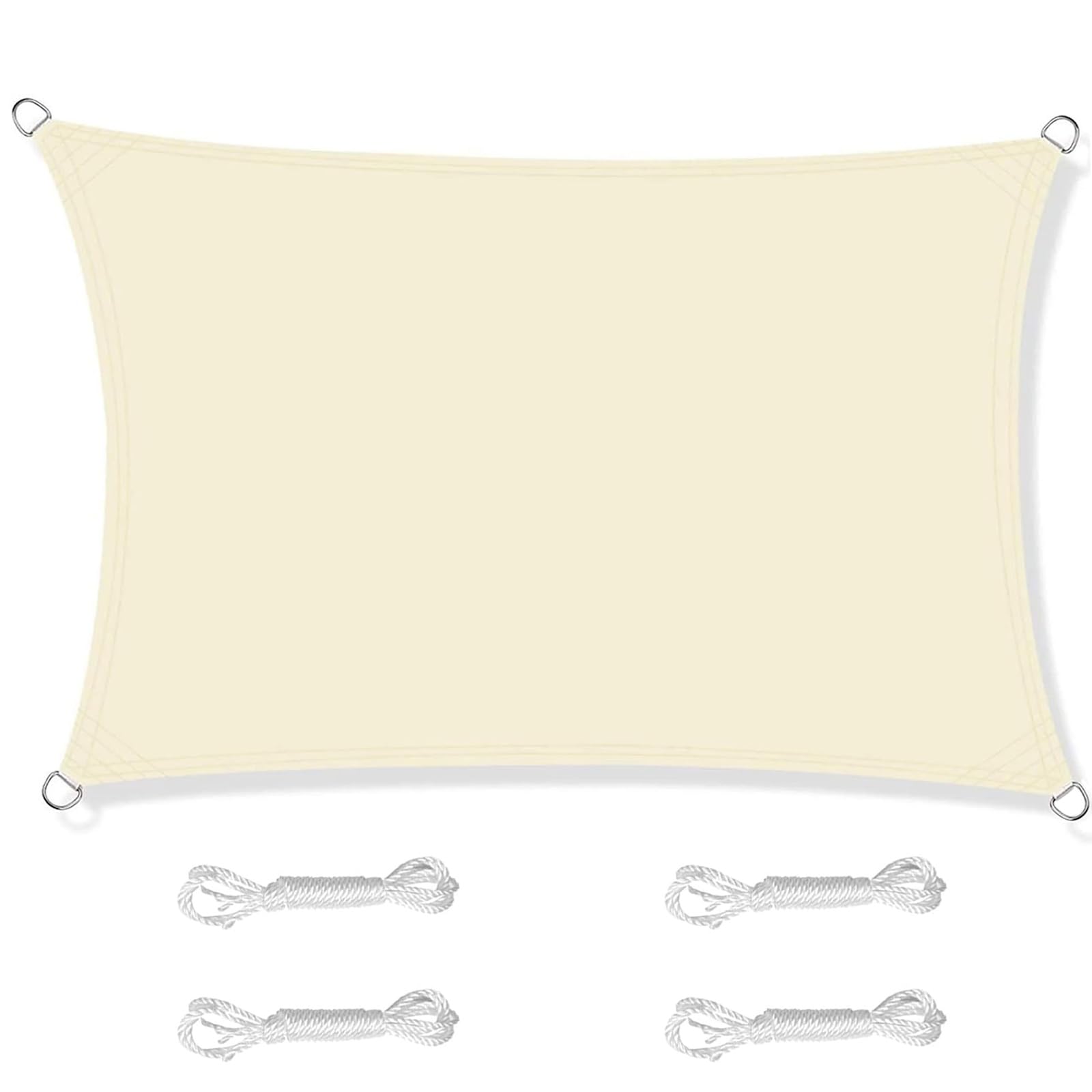 Vele Parasole da Giardino Traspirante 2.0x5.0m Realizzata in Tessuto di Poliestere Oxford（PES） Protezione Raggi UV 95% Permeabile all'Aria e all'Acqua Tenda Vela Ombreggiante(Beige,3.0x4.0m)