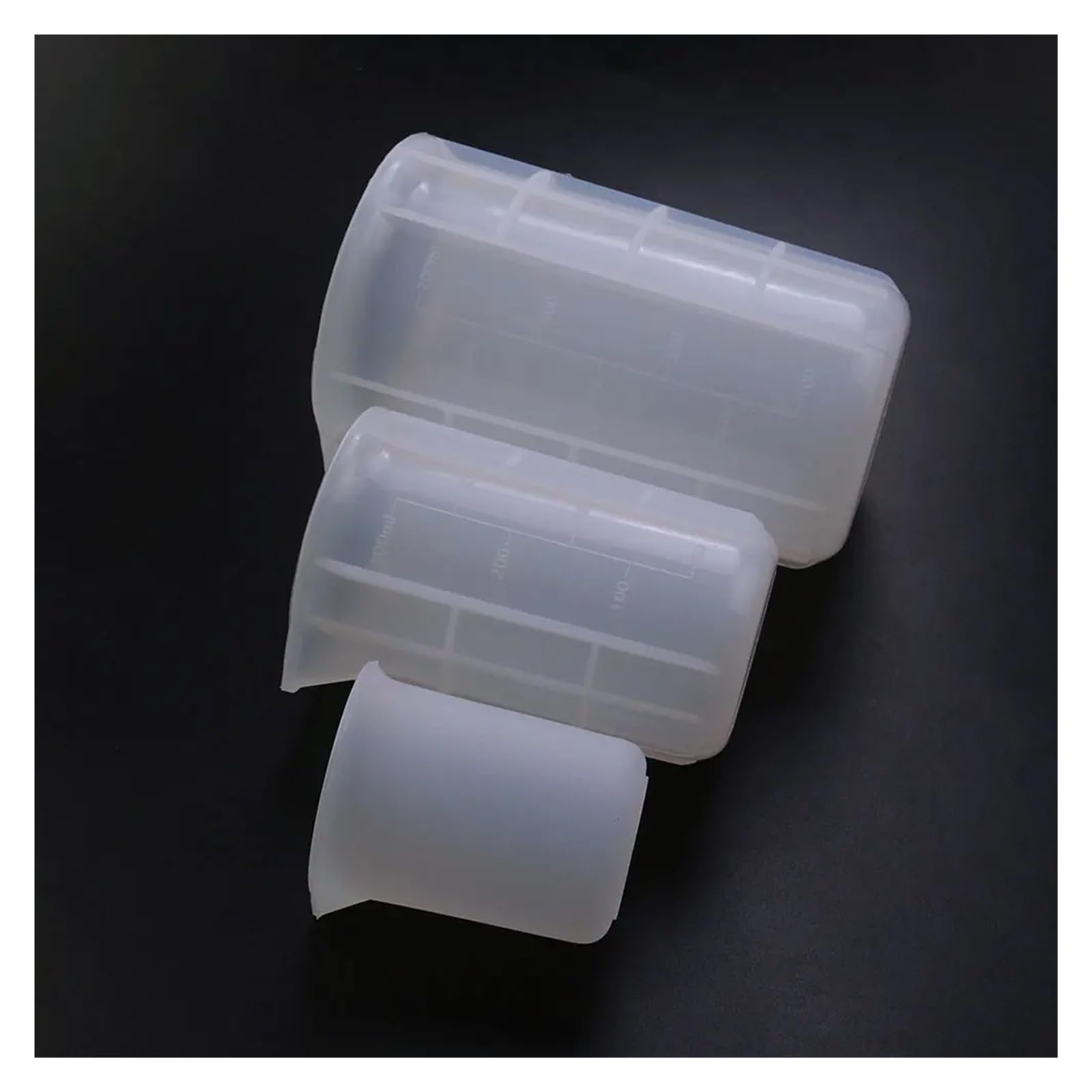 Taza Medidora 3 tazas medidoras de silicona 100 ml, 300 y 750 con escala for hacer pasteles, vasos separadores, velas bricolaje, resina epoxi, herramientas mixtas Jarra Medidora Cocina(300ML)