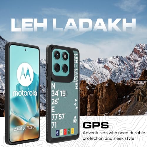 Image of KAPAVER GPS Edition Back Cover Case Compatible with Motorola Edge 60 Fusion (PC + TPU) (Leh-Ladakh Black)