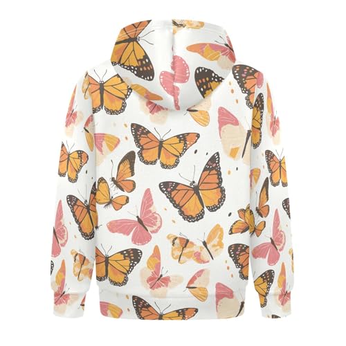 KLL Monarch Butterfly Toddlers and Boys' Sweatshirts Sweater Casual Cool Hoodie Clothes with Kangaroo Pocket2