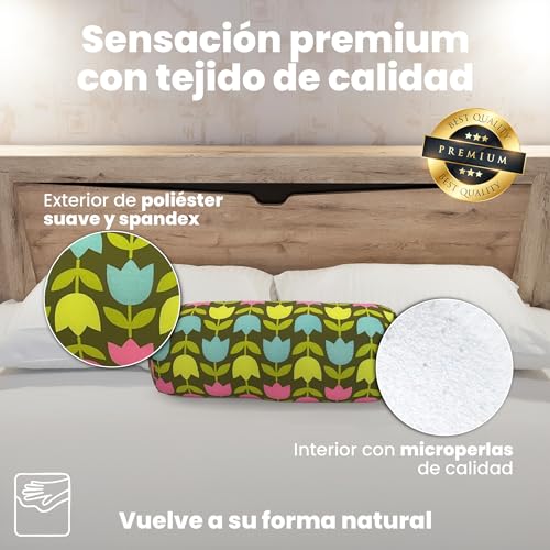 Coussin cylindrique cervical tissu lycra lavable pour mal de dos - 5