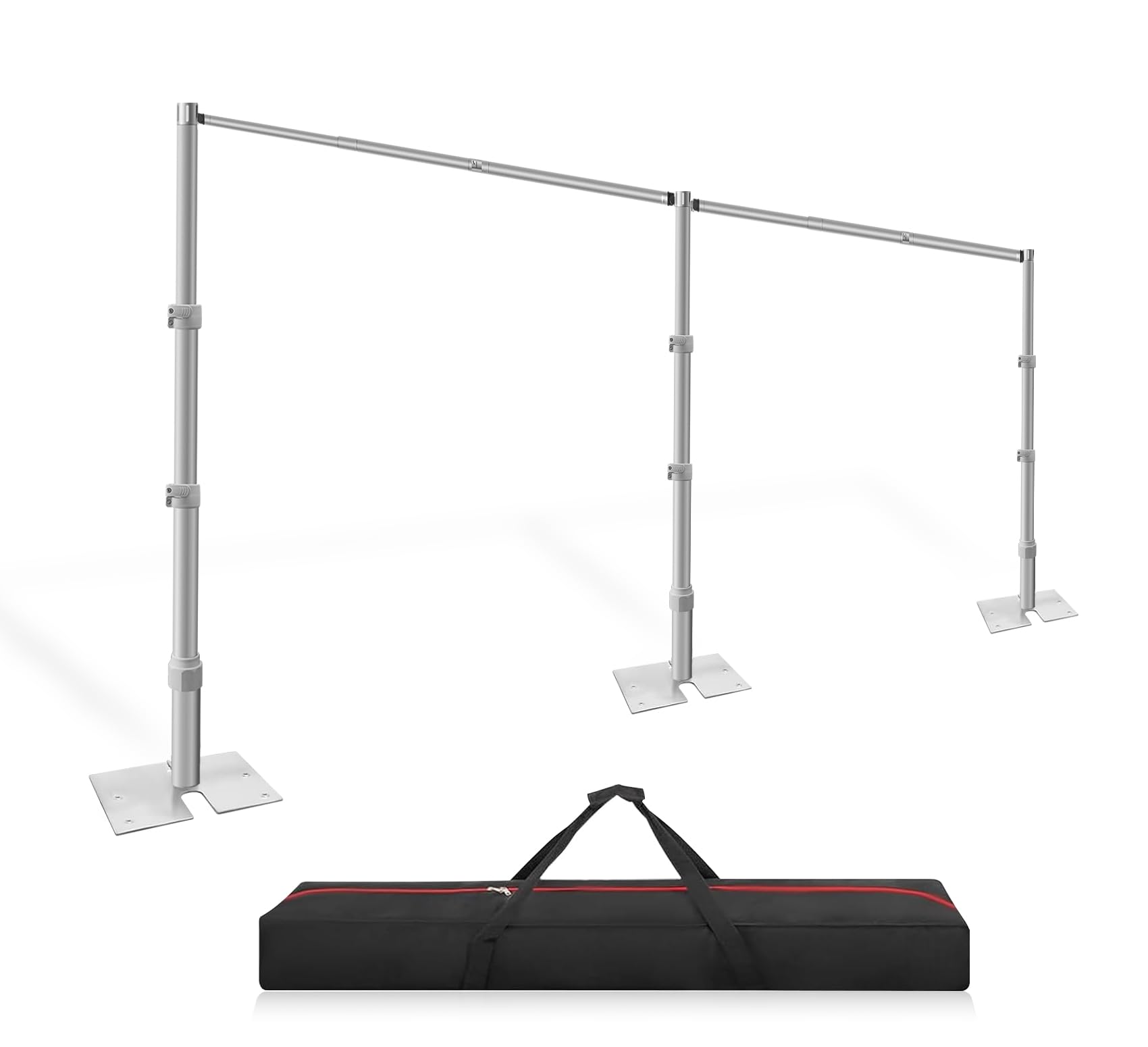 Jiang&Rong 10ft x 20ft Adjustable Backdrop Stand Kit - Heavy Duty Pipe and Drape Stand for Photo Studio, Booth, or Photography Backgrounds