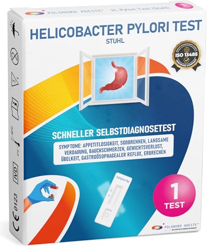 ADESTE Helicobacter Pylori Test | H. Pylori Schnelltest mit Stuhlprobe zur Erkennung von Mageninfektionen | Hohe Genauigkeit 97,8% | Ergebnis in 10 Minuten | Einfach anzuwenden