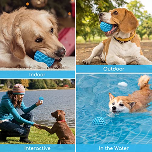 Nobleza Hundeball, Unzerstörbar Hundespielzeug Ball aus Naturkautschuk, Quietschend Interaktives Kauspielzeug, Robuster Hunde Ball, Squeaky Dog Balls, Ø 5.5cm