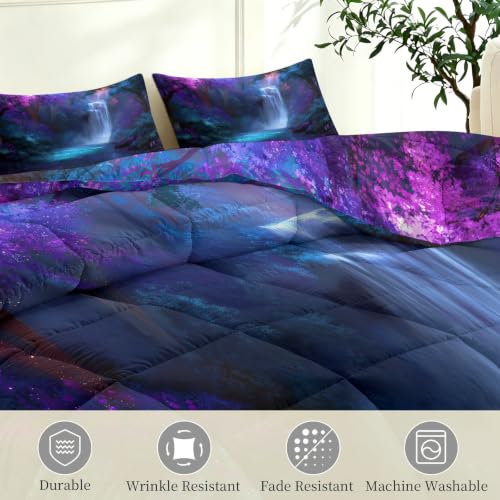 Edredón nórdico reversible de 4 estaciones con estampado de cascada 7