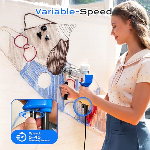 Image of BESGEER Rug Tufting Gun with Carpet Trimmer Kit, Rug Gun with Tufting-Shears with Tufting Cloth, 2 in 1 Cut & Loop Pile Carpet Gun and Carving Clippers, Tufting Gun Machine Kit for Beginners
