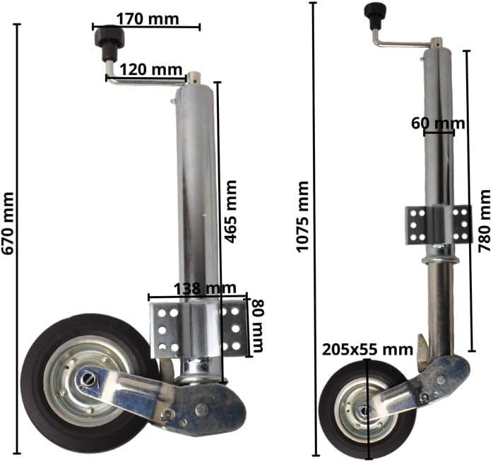 ROUE JOCKEY POUR remorque pliable 60 mm Charge 400 kg EUR 45,90 - FR