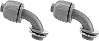 Joyangy 1/2 Inch NPT Liquid Tight 90 Degree Elbow Connectors, 2 Pack PVC Flexible Conduit Fittings for Indoor Outdoor Electrical Use